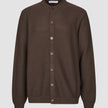 Structured Knit Cardigan Dark Brown