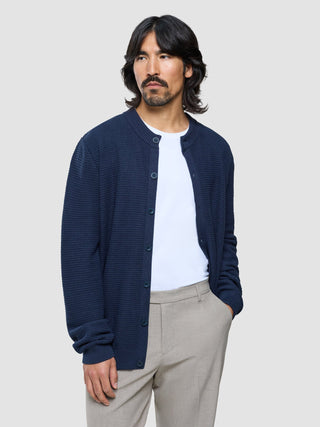 Structured Knit Cardigan Dark Navy