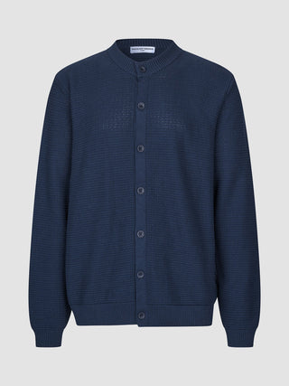 Structured Knit Cardigan Dark Navy