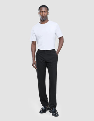Tech Linen Elastic Pants Black