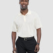 Textured Knitted Short Sleeve Polo Shirt Buttercream