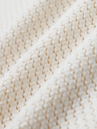 Textured Knitted Short Sleeve Polo Shirt Buttercream