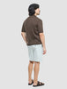 V-Neck Knit Short Sleeve Polo Dark Brown