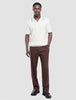 V-Neck Knit Short Sleeve Polo White