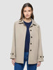 Women Waterproof Trench Coat Short Sand Grain