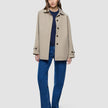 Women Waterproof Trench Coat Short Sand Grain
