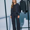 Serene Pants Wide Black Night Pinstripe