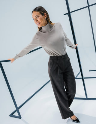 Fine Knit Turtleneck Dark Sand