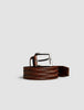 Braided Leather Belt Dark Brown