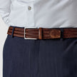 Braided Leather Belt Dark Brown