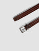 Braided Leather Belt Dark Brown