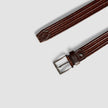 Braided Leather Belt Dark Brown