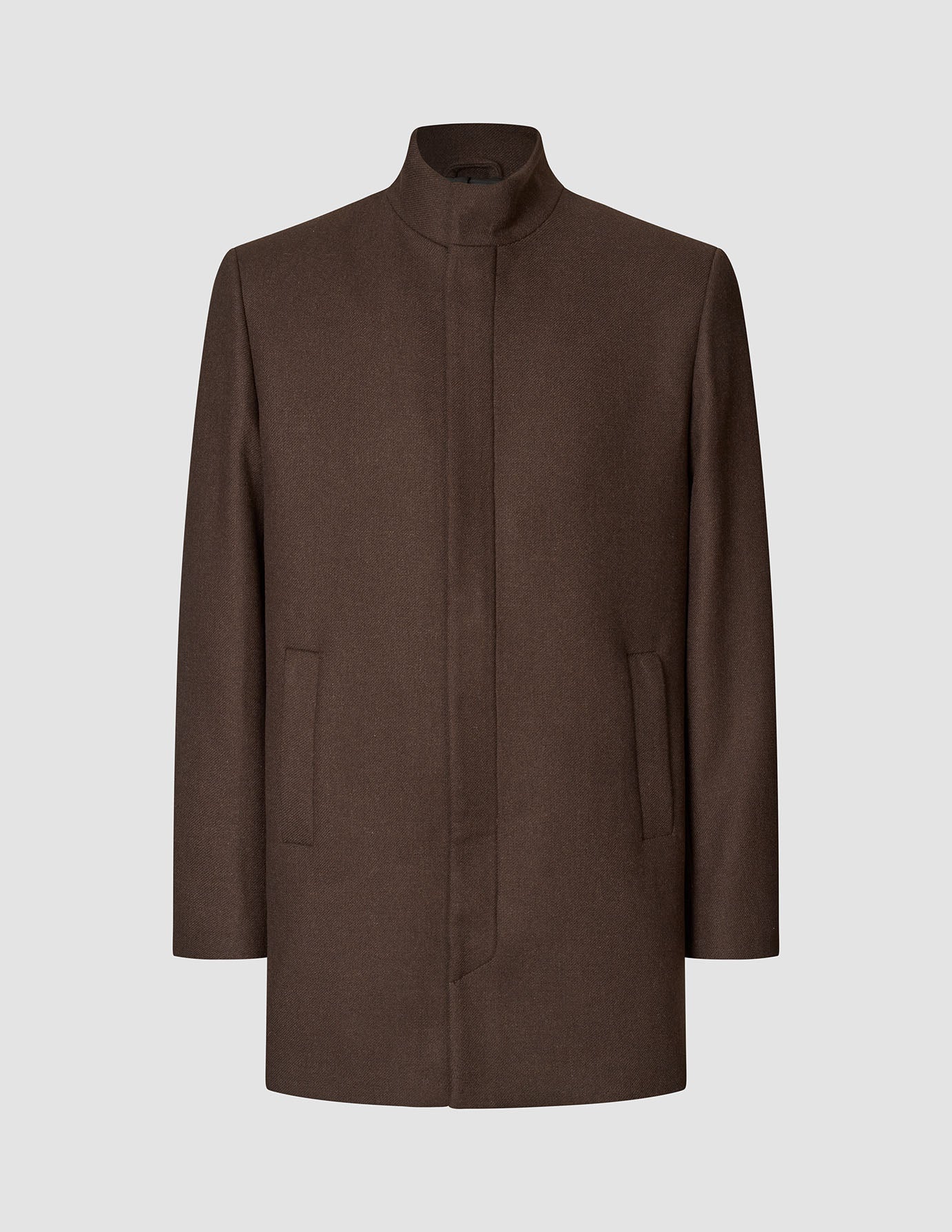 Casentino Wool Coat Saddle Brown