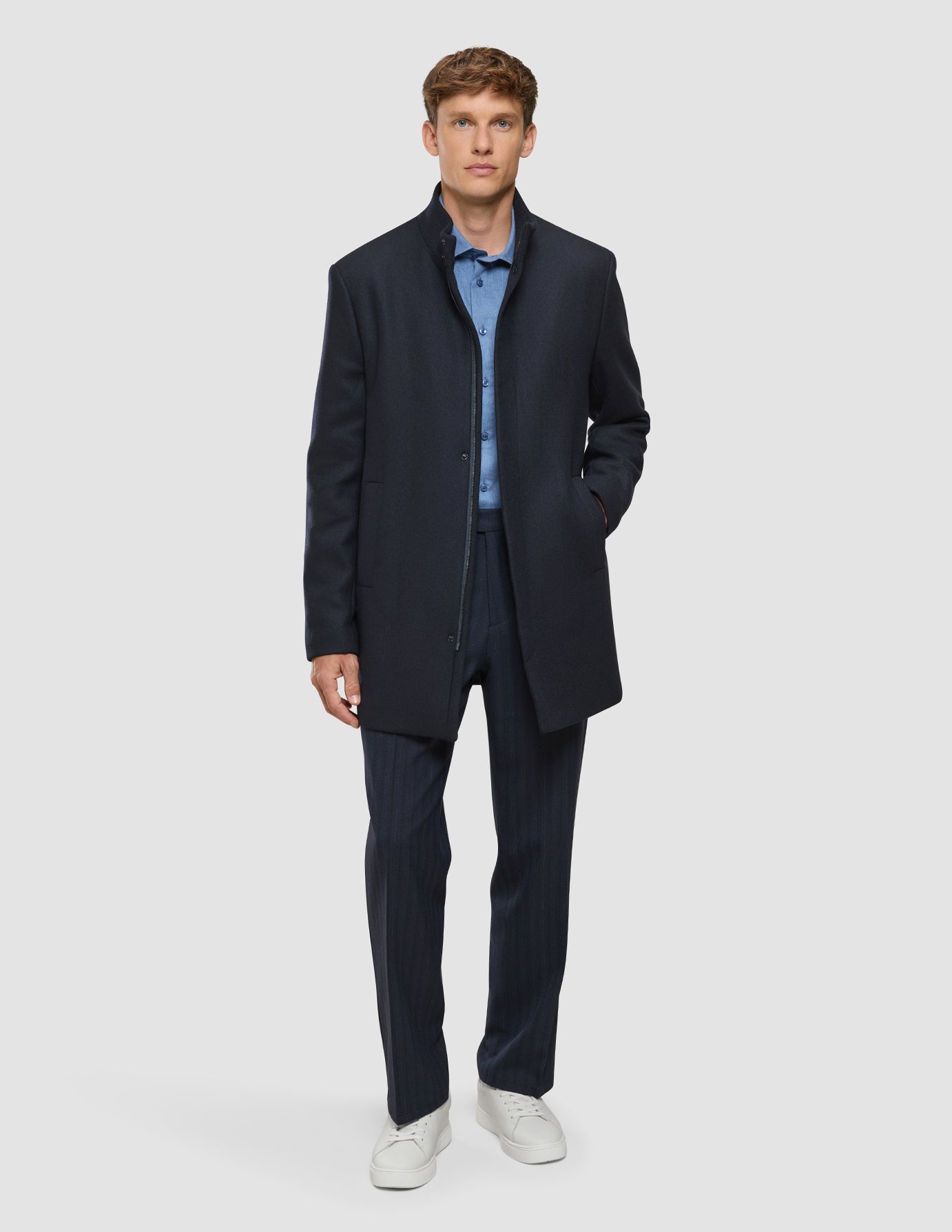 Casentino Wool Coat Dark Navy