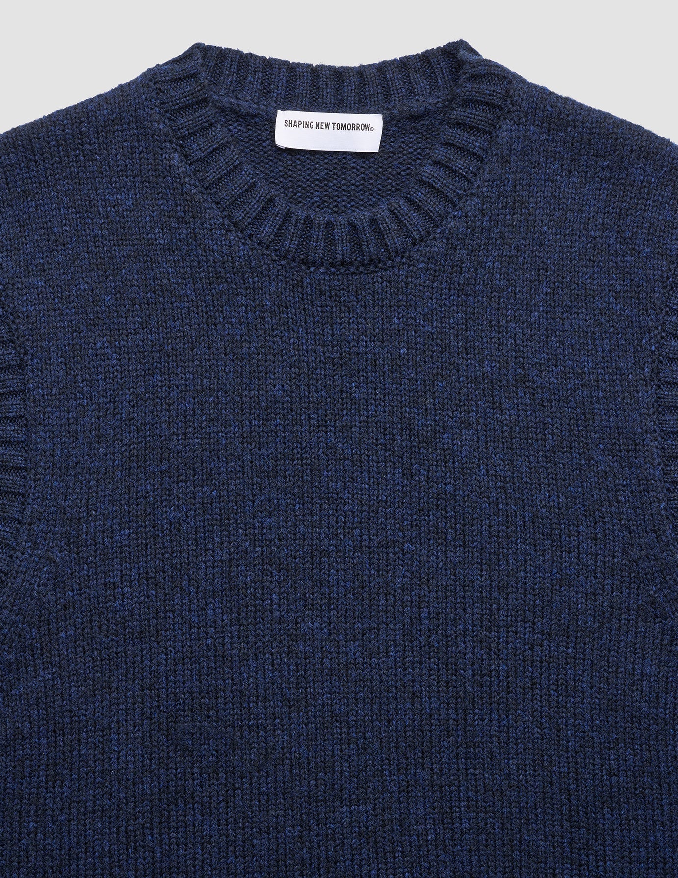 Chunky Soft Wool Knit Vest Dark Navy Melange