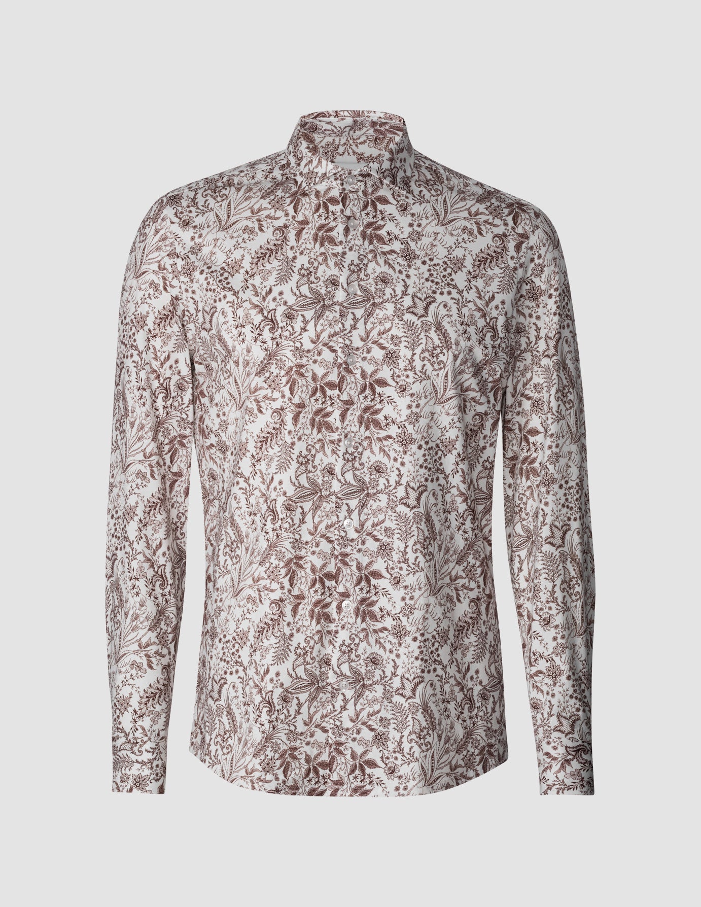 Classic Hemd Flower Wine Slim