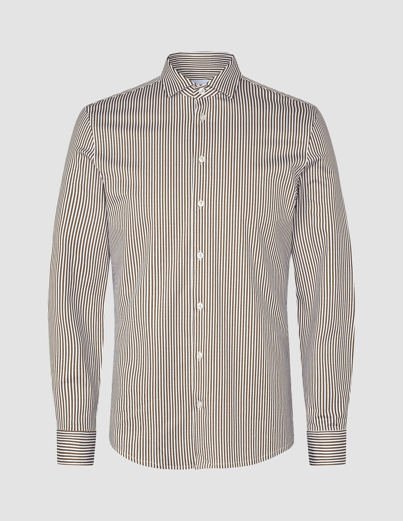 Classic Shirt Shadow Brown Stripe Slim