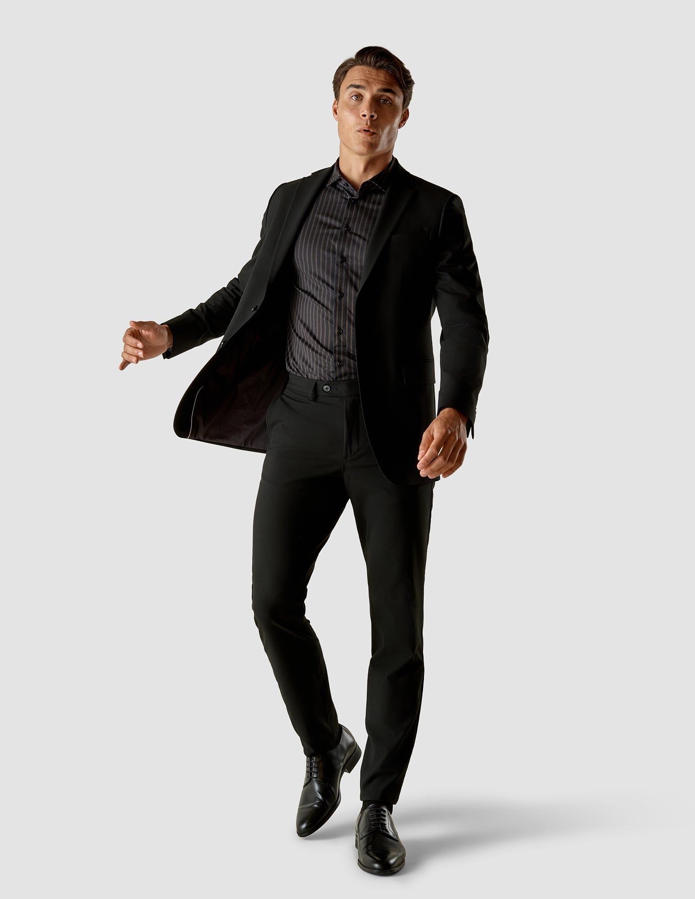 Classic Hemd Twill Rusty Black Slim