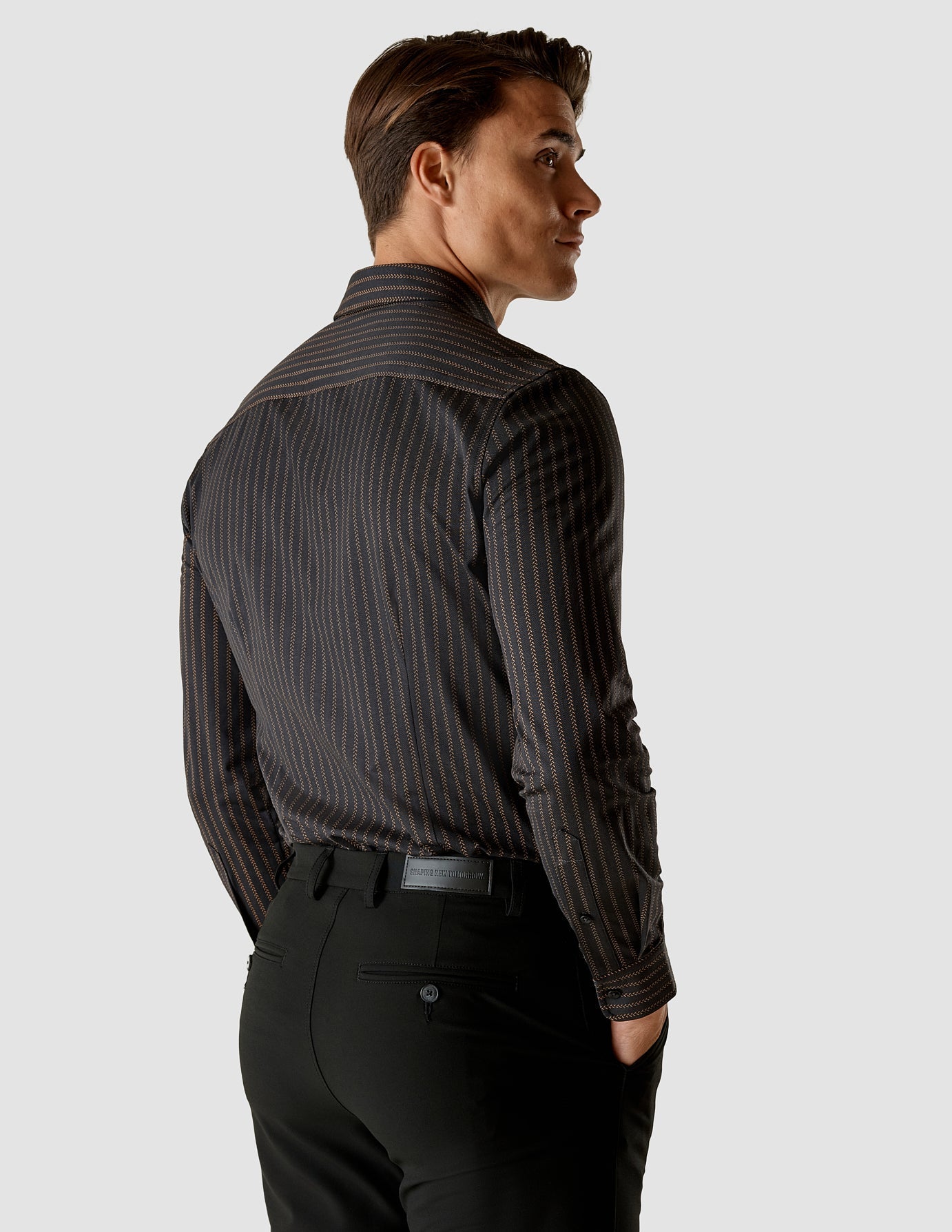 Classic Hemd Twill Rusty Black Slim