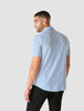 Classic Short-Sleeved Twill Shirt Light Blue Stripes