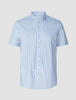 Classic Short-Sleeved Twill Shirt Light Blue Stripes