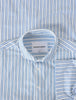 Classic Short-Sleeved Twill Shirt Light Blue Stripes