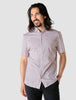 Classic Short-Sleeved Twill Shirt Mahogany Stripes