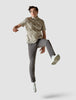 Classic Short-Sleeved Patterned Shirt Dried Leaves