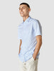 Classic Short Sleeve Shirt Light Blue Stripes