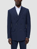 Double Breasted Tech Wool Blazer Navy