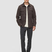 Double Layer Wool Overshirt Saddle Brown