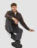 Double Layer Wool Overshirt Saddle Brown