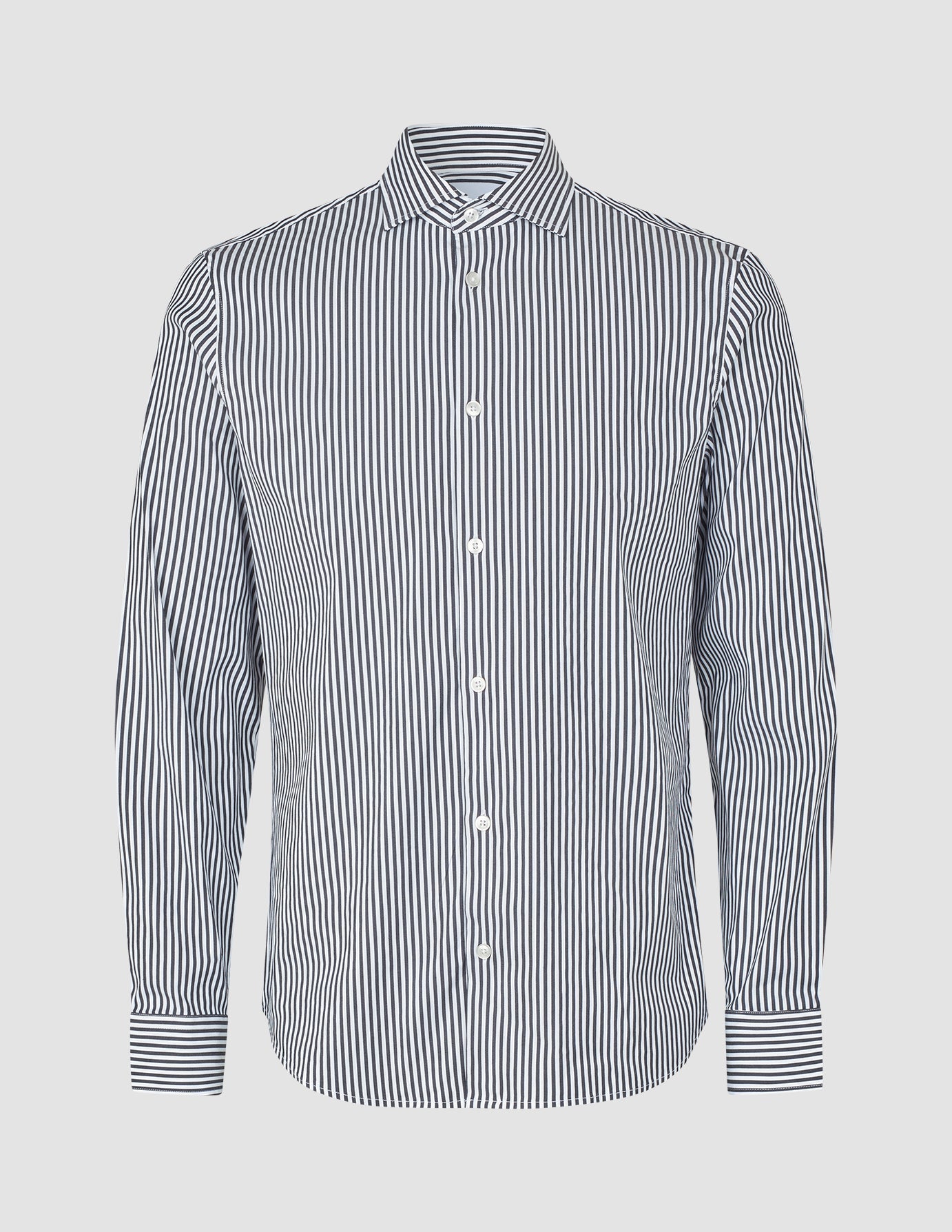 Elevated Shirt Navy Stripe Thin Regular