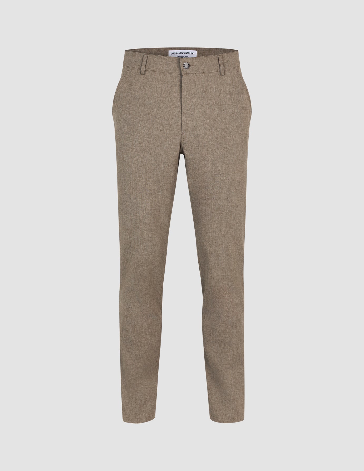 Essential Pants Regular Dark Beige Melange