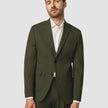 Essential Blazer Slim Moss Green Pinstripe