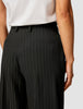 Essential Pants Wide Black Silver Pinstripe