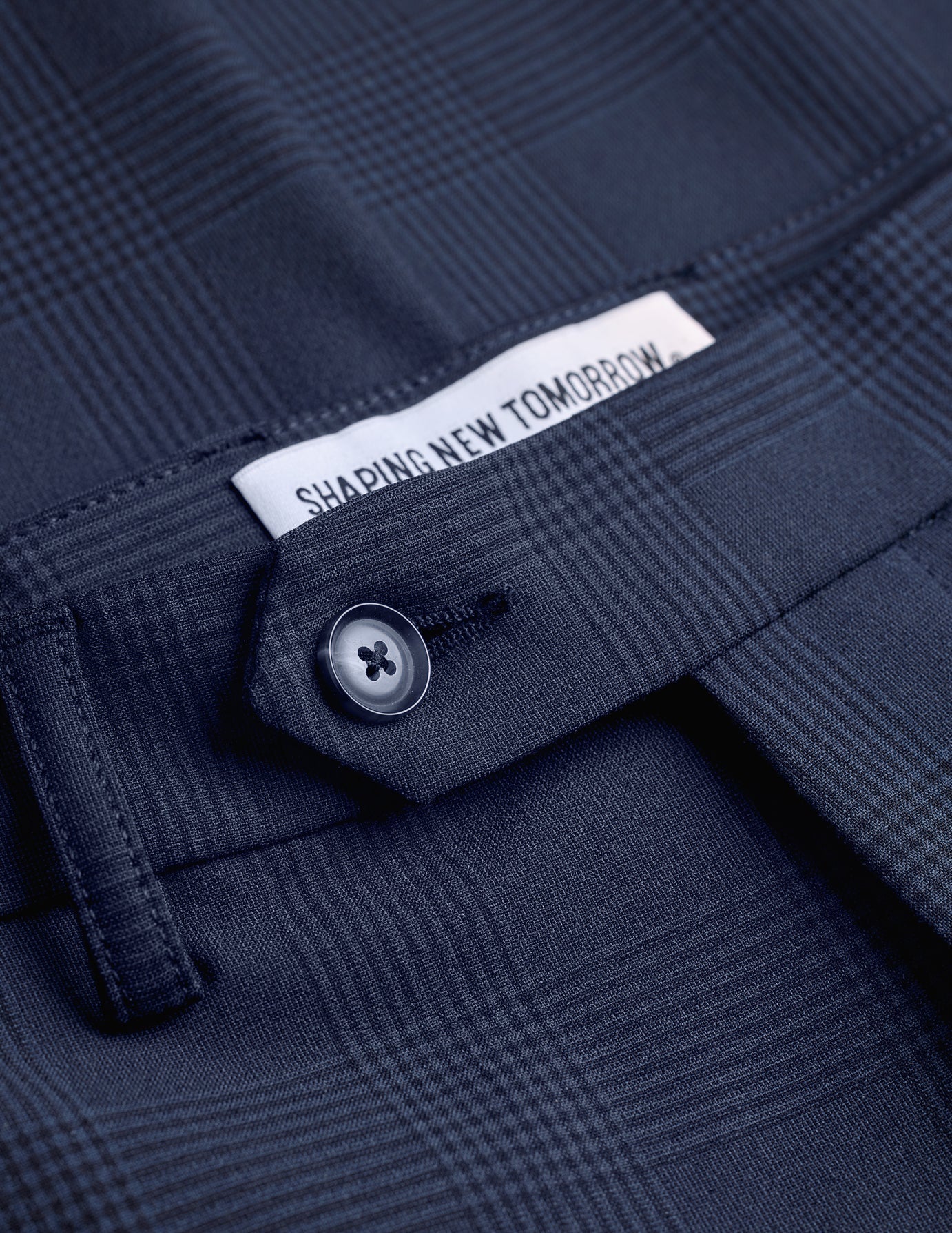 Essential Suit Pants Slim Dark Blue Check