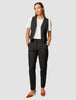 Essential Vest Short Black Silver Pinstripe