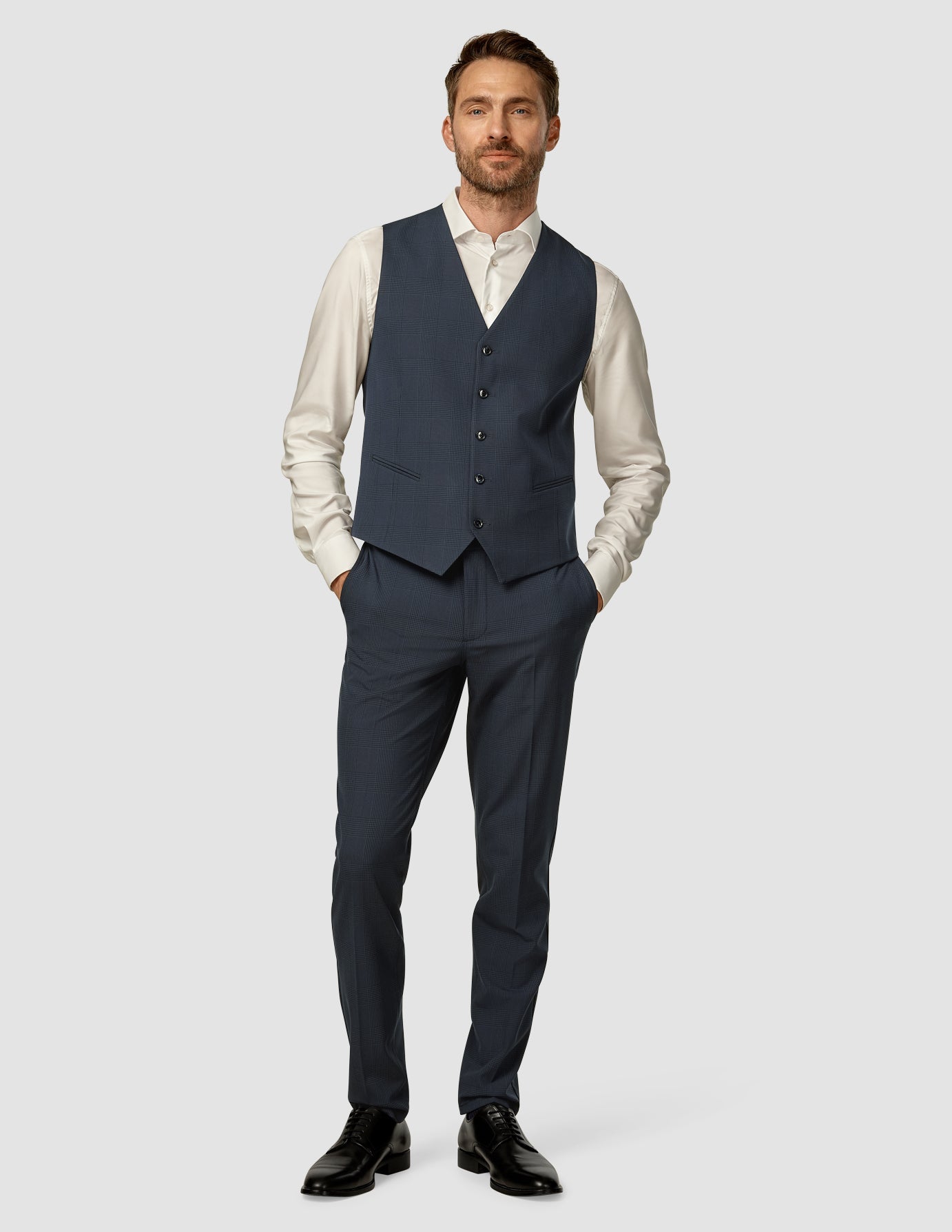 Essential Vest Dark Blue Check