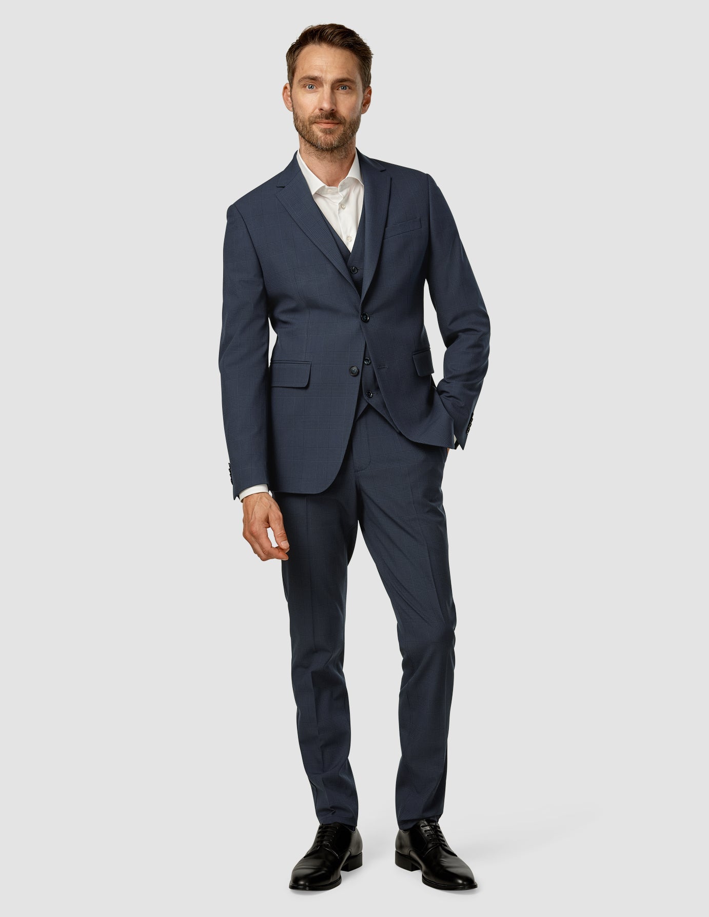 Essential Vest Dark Blue Check