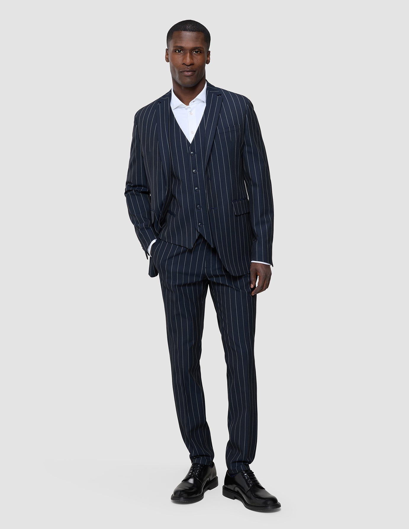 Essential Blazer Navy Stripes Slim