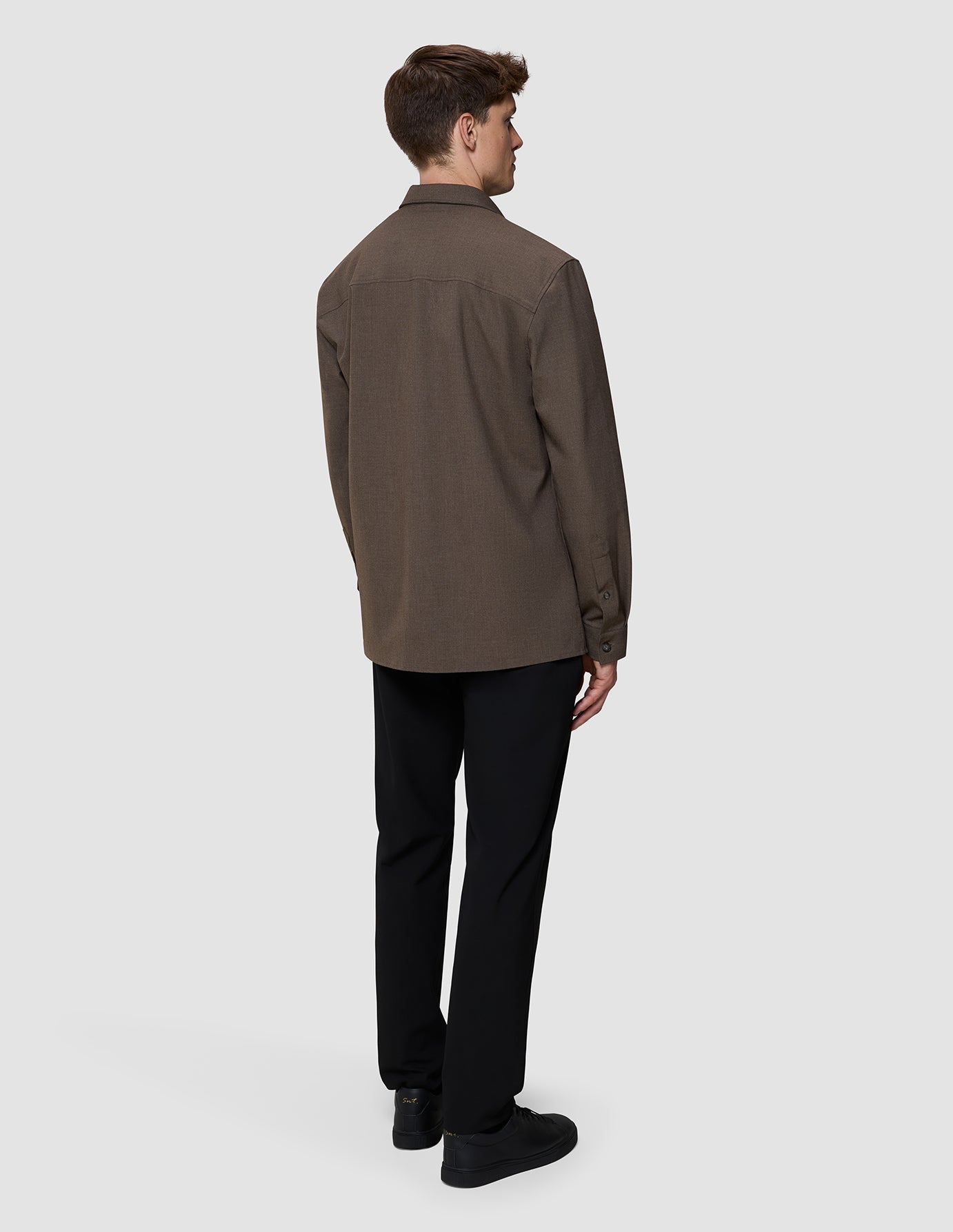 Essential Overshirt Saddle Brown Melange