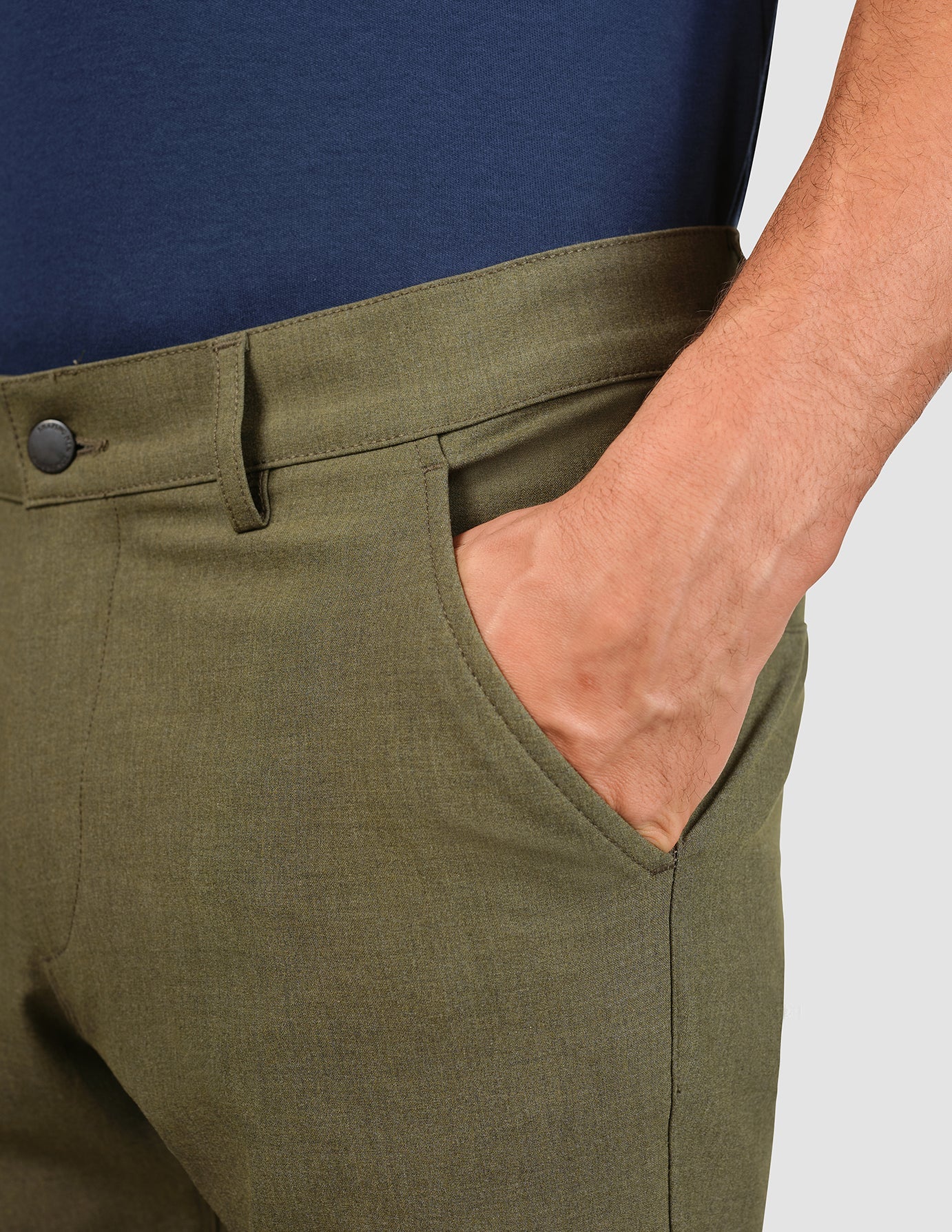 Essential Pants Slim Remote Green Melange