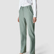 Essential Pants Straight Calm Green Melange