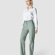 Essential Pants Straight Calm Green Melange