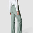 Essential Pants Straight Calm Green Melange