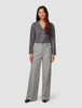 Essential Pants Wide Light Grey Pinstriped