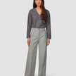 Essential Pants Wide Light Grey Pinstriped