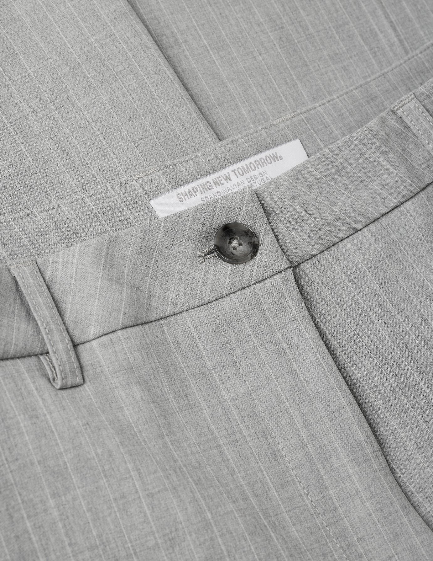 Essential Suit Light Grey Pinstripe Blazer & Wide Pants