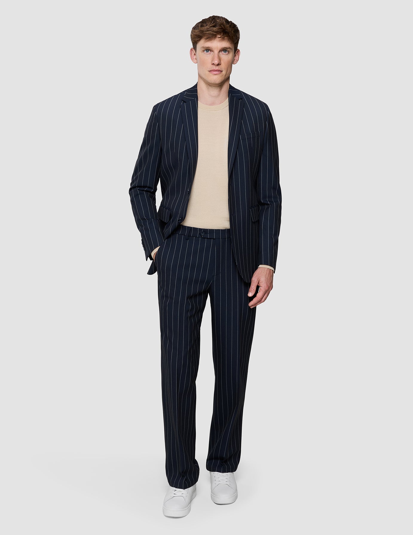 Essential Suit Pants Relaxed Fit Navy Stripes
